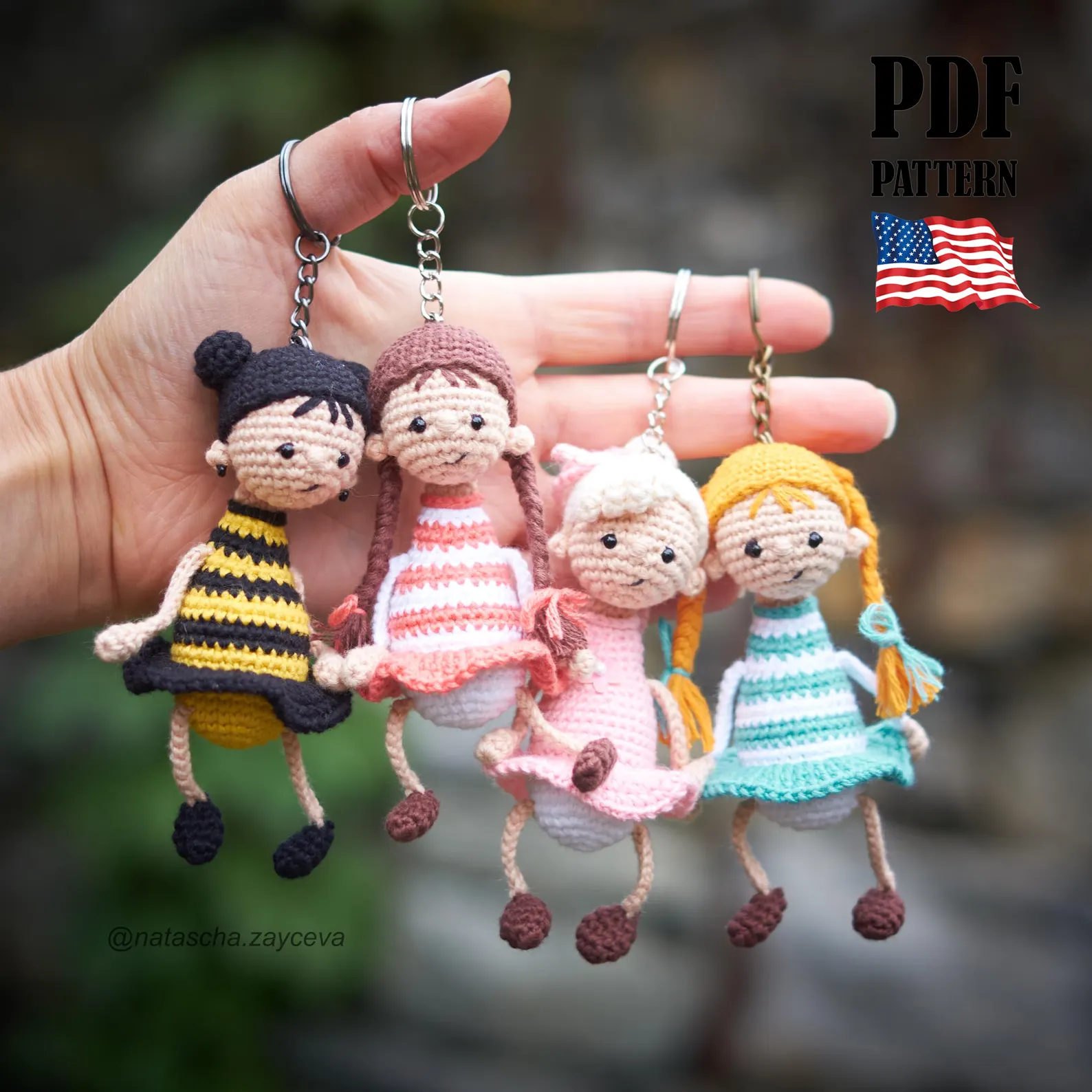 Crochet Girl Keychain