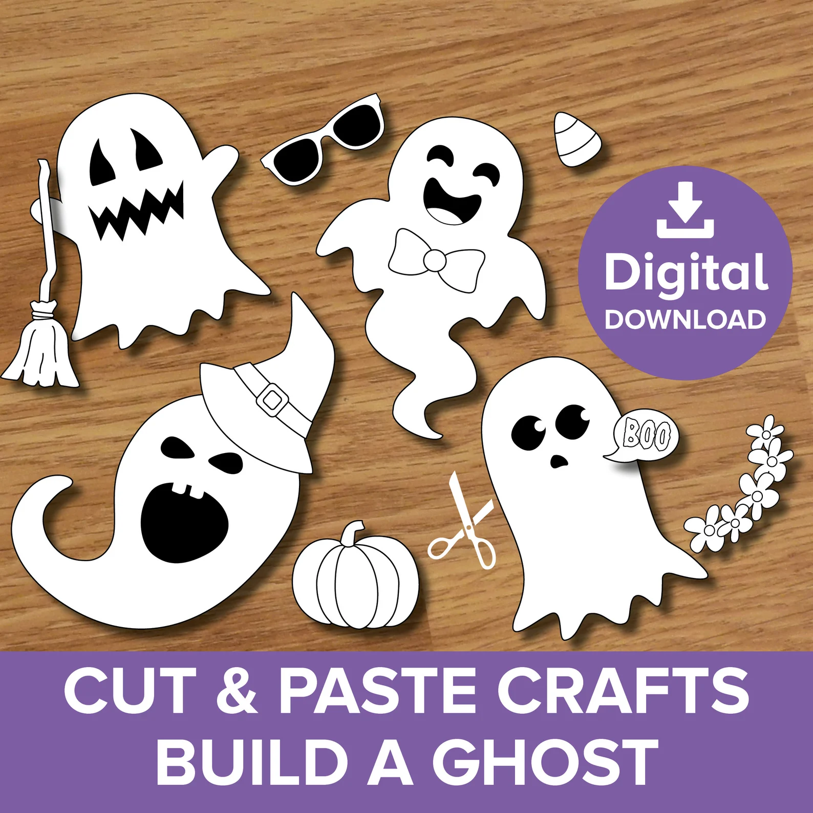 Ghosts Cut & Paste Crafts