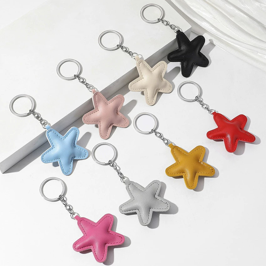 Pointed Star Pendant Keychain Simple
